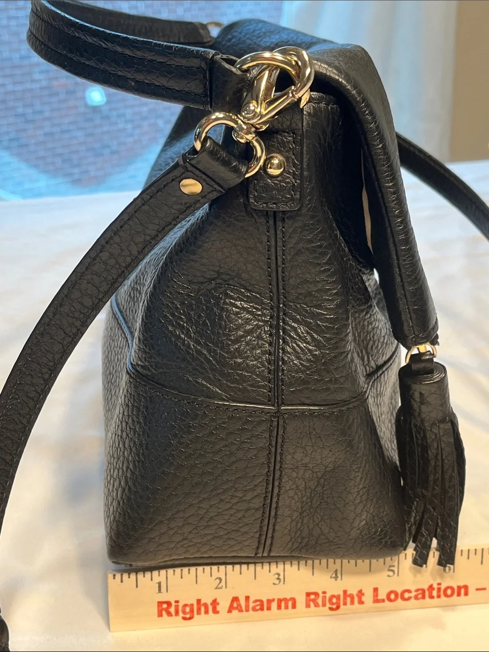 Kate Spade New‎ York Black Pebbled Leather Crossbody Shoulder Bag